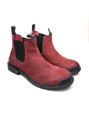 Bueno Red Leather Ankle Boots | 36